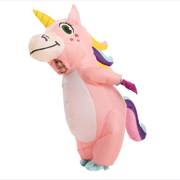 NIB Spooktacular Creations Kids Inflatable Costume, Full Body Unicorn Child 7-10 - Picture 1 of 7